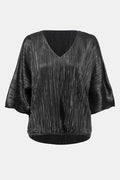 Metallic high V-neck - Joseph Ribkoff