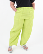 Loose-fitting linen pants Light Green - Marie la Lune