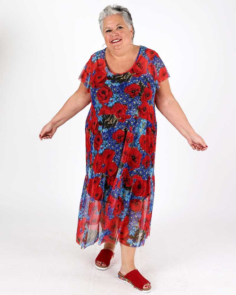 Mesh Dress Coquelicot - Maloka