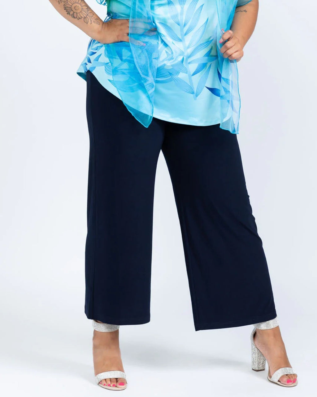 Navy Petite Palazzo Pant - Black LABB