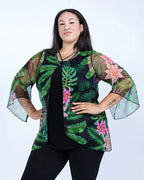 Tropical Fern Criss Cross Overlay - Black LABB