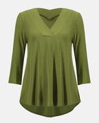 Silky Knit Flared Top Artichoke - Joseph Ribkoff