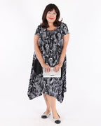 Silky Knit Conversational Print Cocoon Dress - Joseph Ribkoff