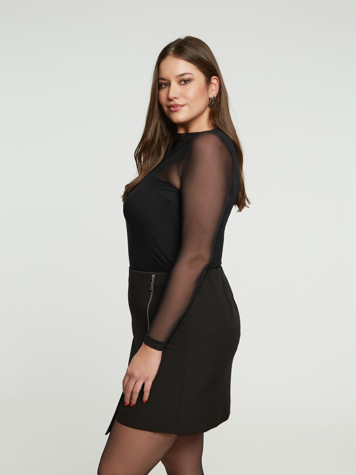 Black fishnet top - Mat