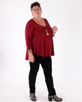 red basic long-sleeved top - Matt