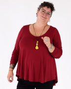 red basic long-sleeved top - Matt