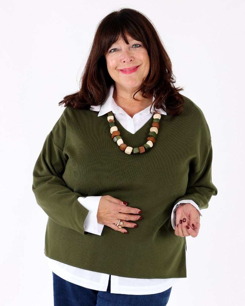 Khaki Cistus sweater - Mat