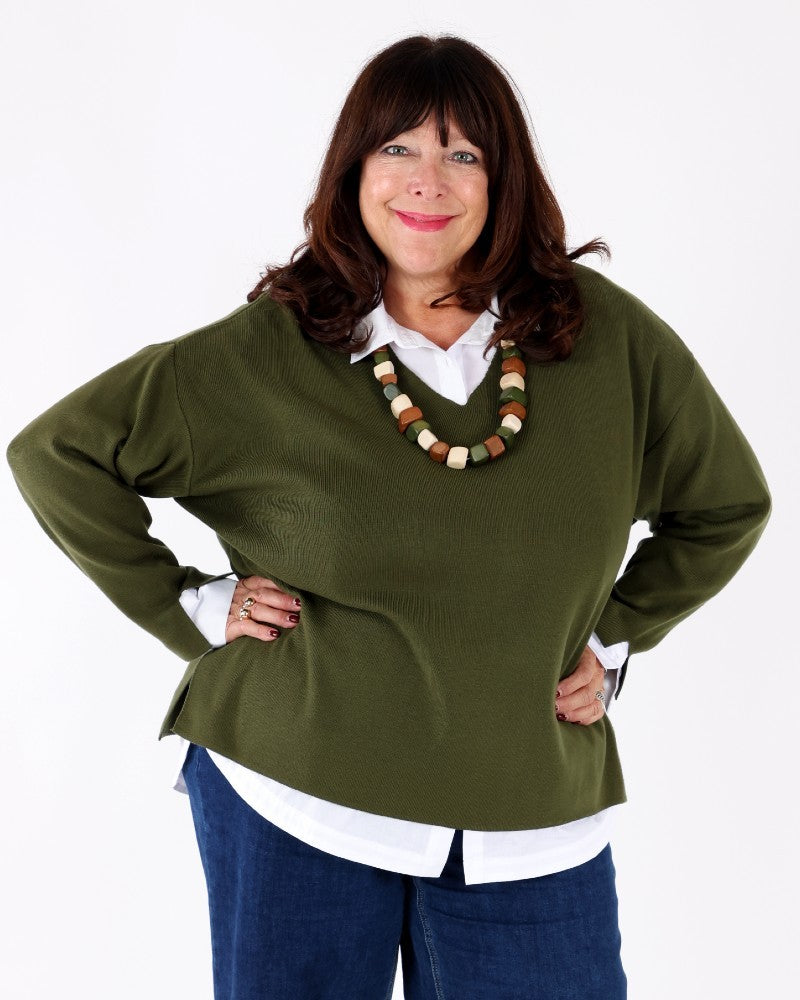 Khaki Cistus sweater - Mat