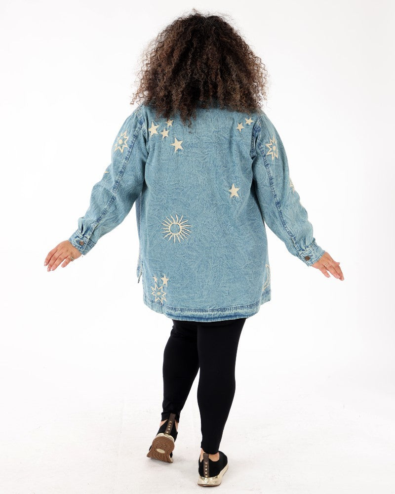 Irma Denim Emb Jacket - Parsley & Sage