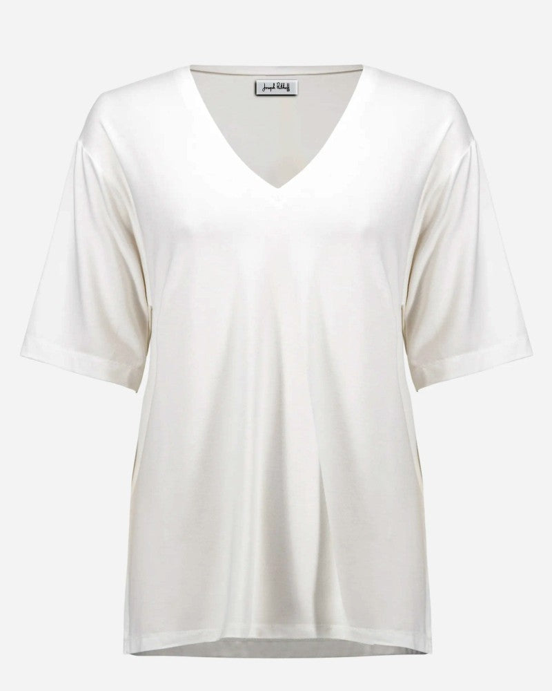 Tunique Jersey Boxy avec Col en V Vanille - Joseph Ribkoff