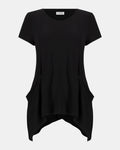 Silky Knit Tunic With Handkerchief Hem - Joseph Ribkoff