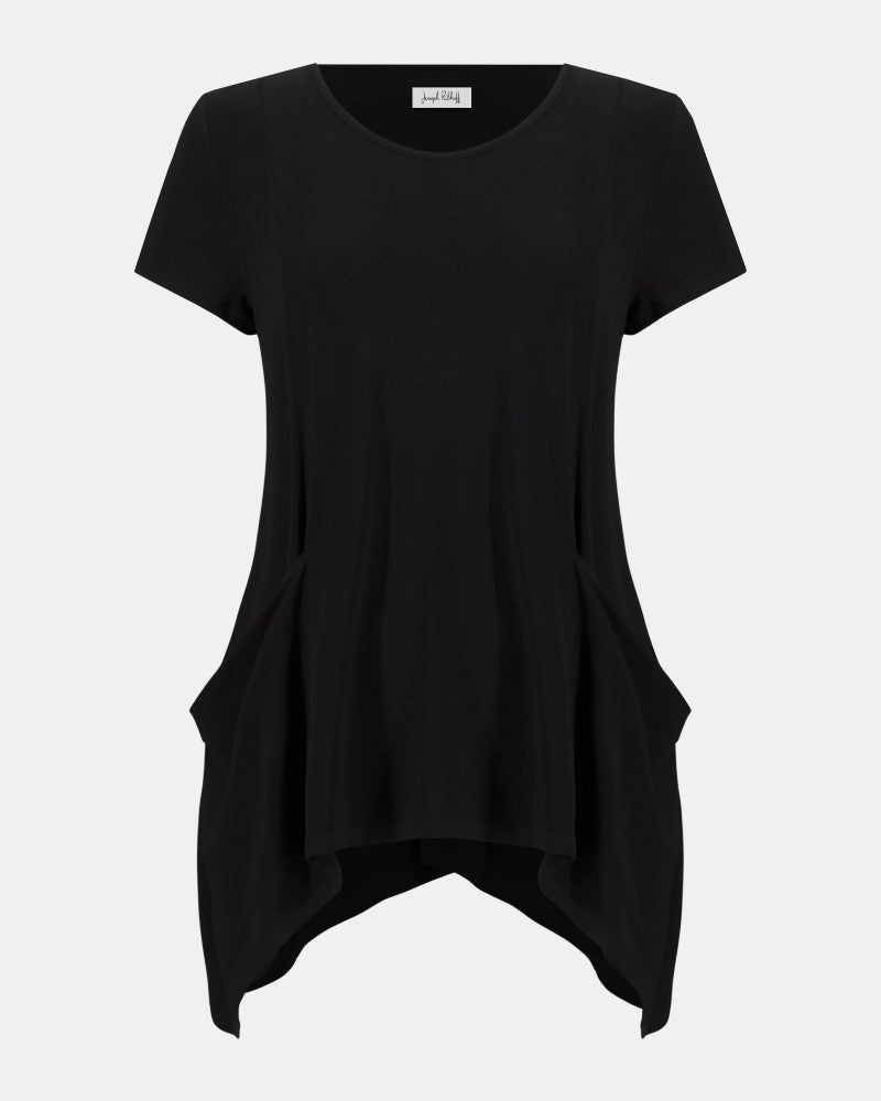 Silky Knit Tunic With Handkerchief Hem - Joseph Ribkoff