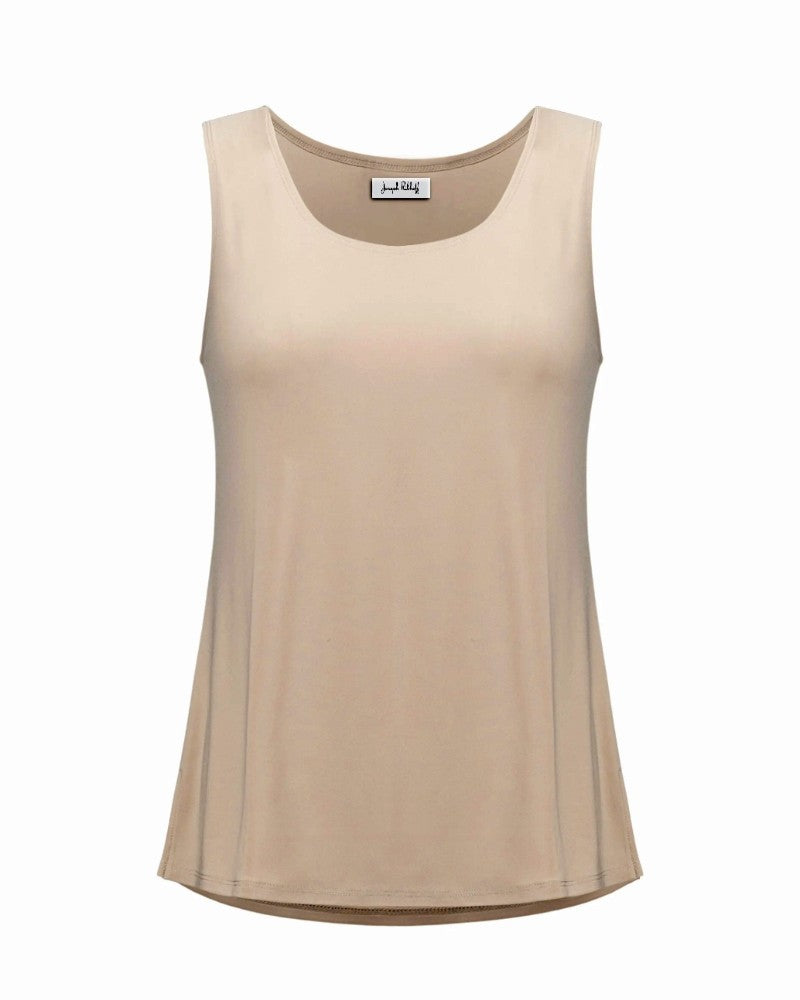 Silky Knit Scoop Neck Camisole Parchment  - Joseph Ribkoff