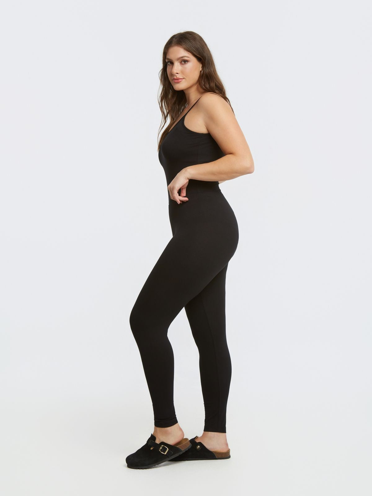 Black Basic viscose leggings -  Mat