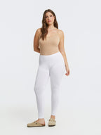 White Basic viscose leggings - Matte