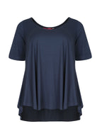 Basic curve hem navy top - Matt