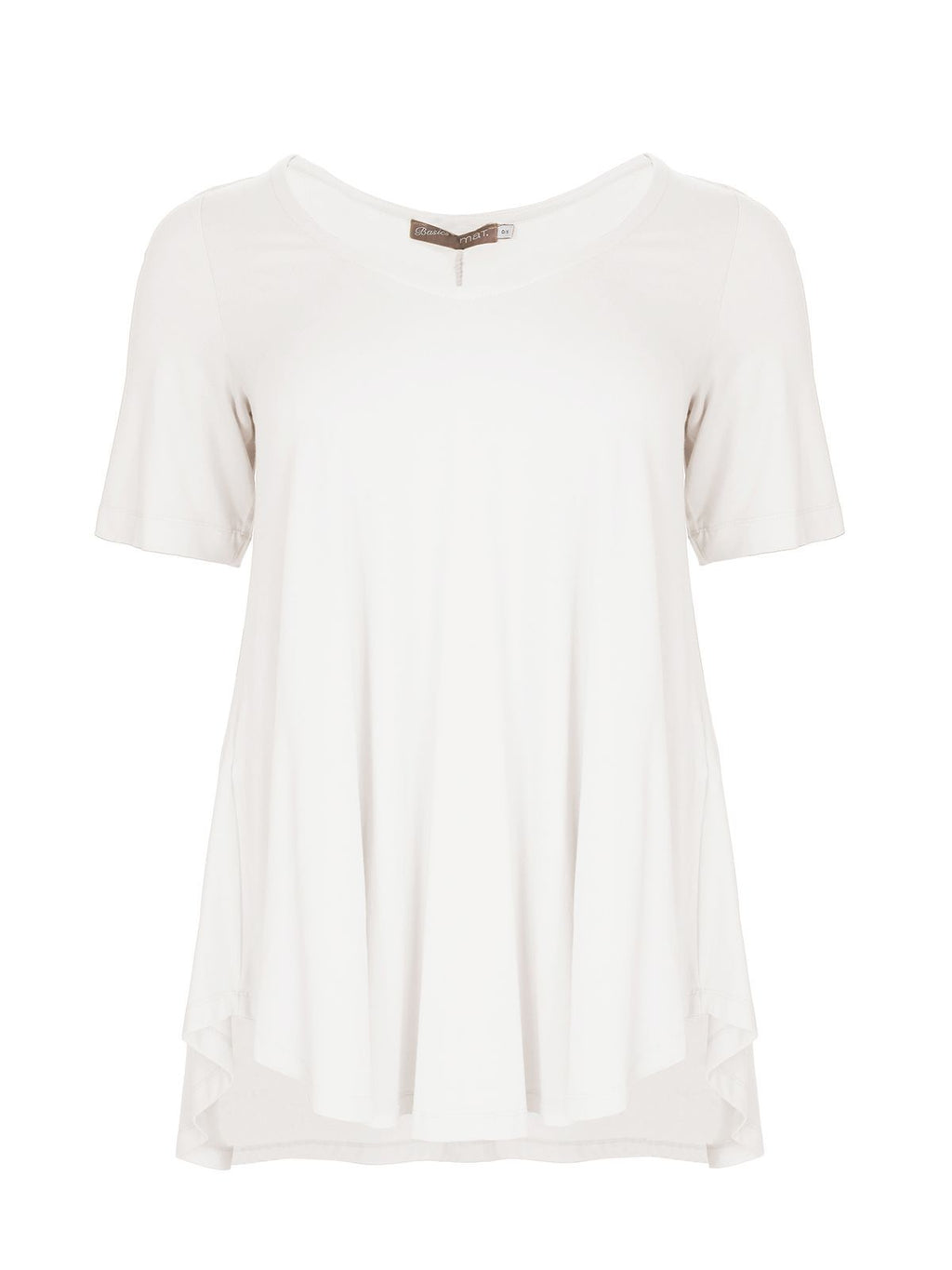 Basic curve hem white top - Matte