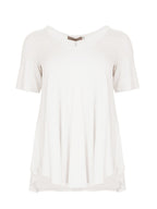 Basic curve hem white top - Matte