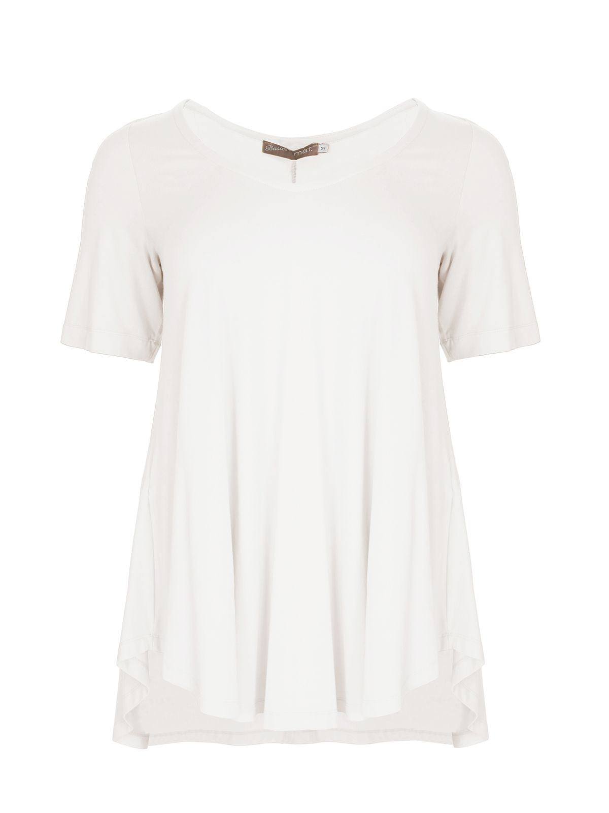 Basic curve hem white top - Mat