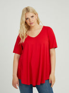 Basic curve hem red top - Matt