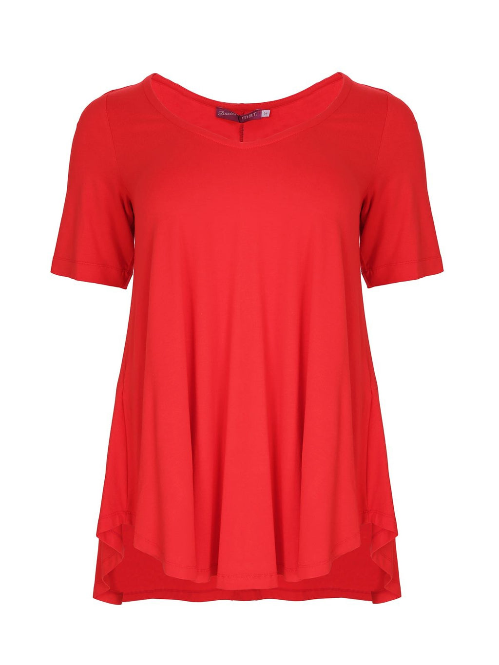 Basic curve hem red top - Matt