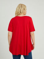 Basic curve hem red top - Matt