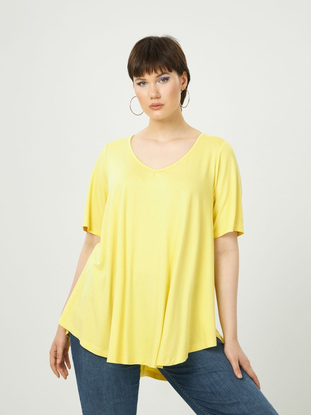 Basic curve hem yellow top - Matt