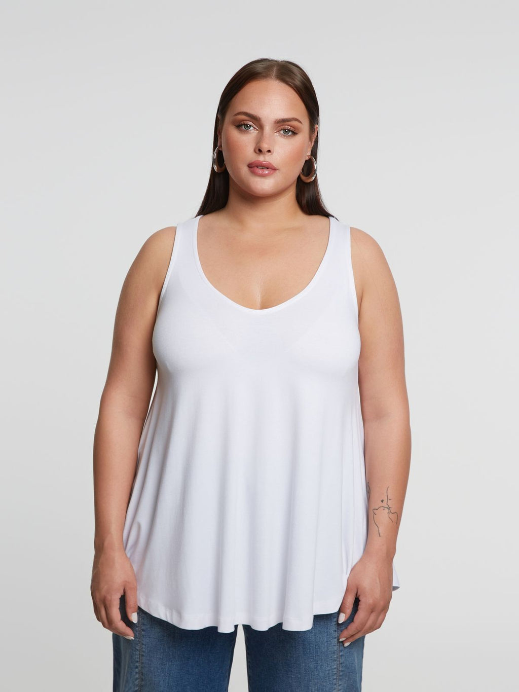 Basic white tank top - Matte