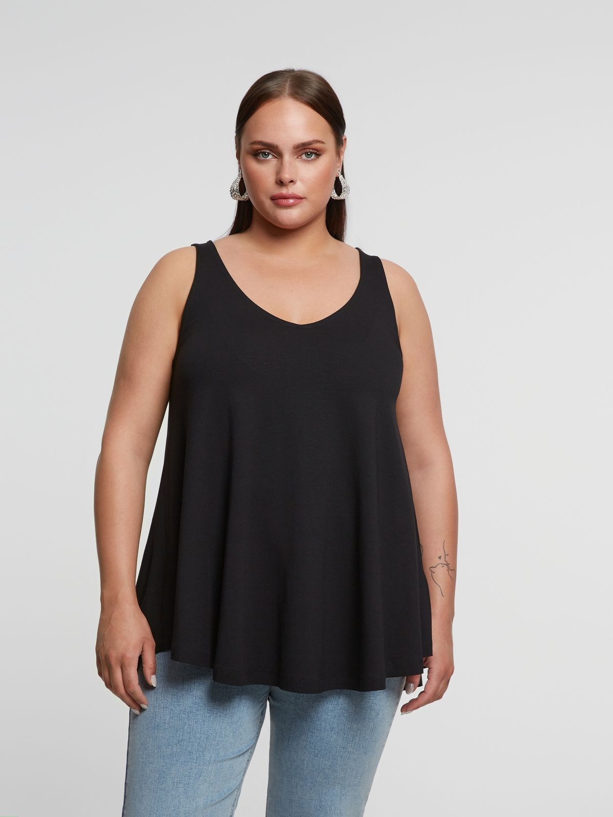 Basic black tank top - Mat