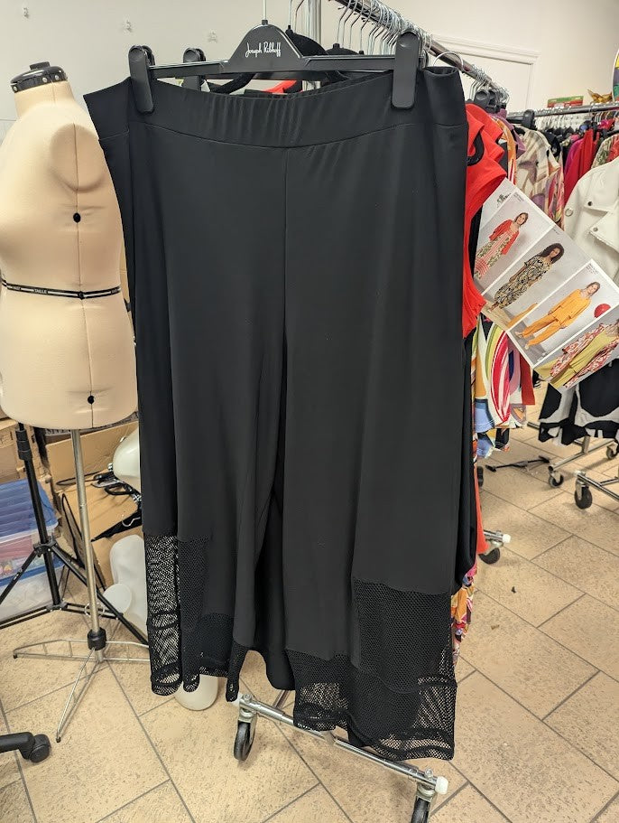 Fluid Pants with Mesh Hem Black - Kozan