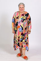 Artistic Graphic Dress Multicolor – Kozan