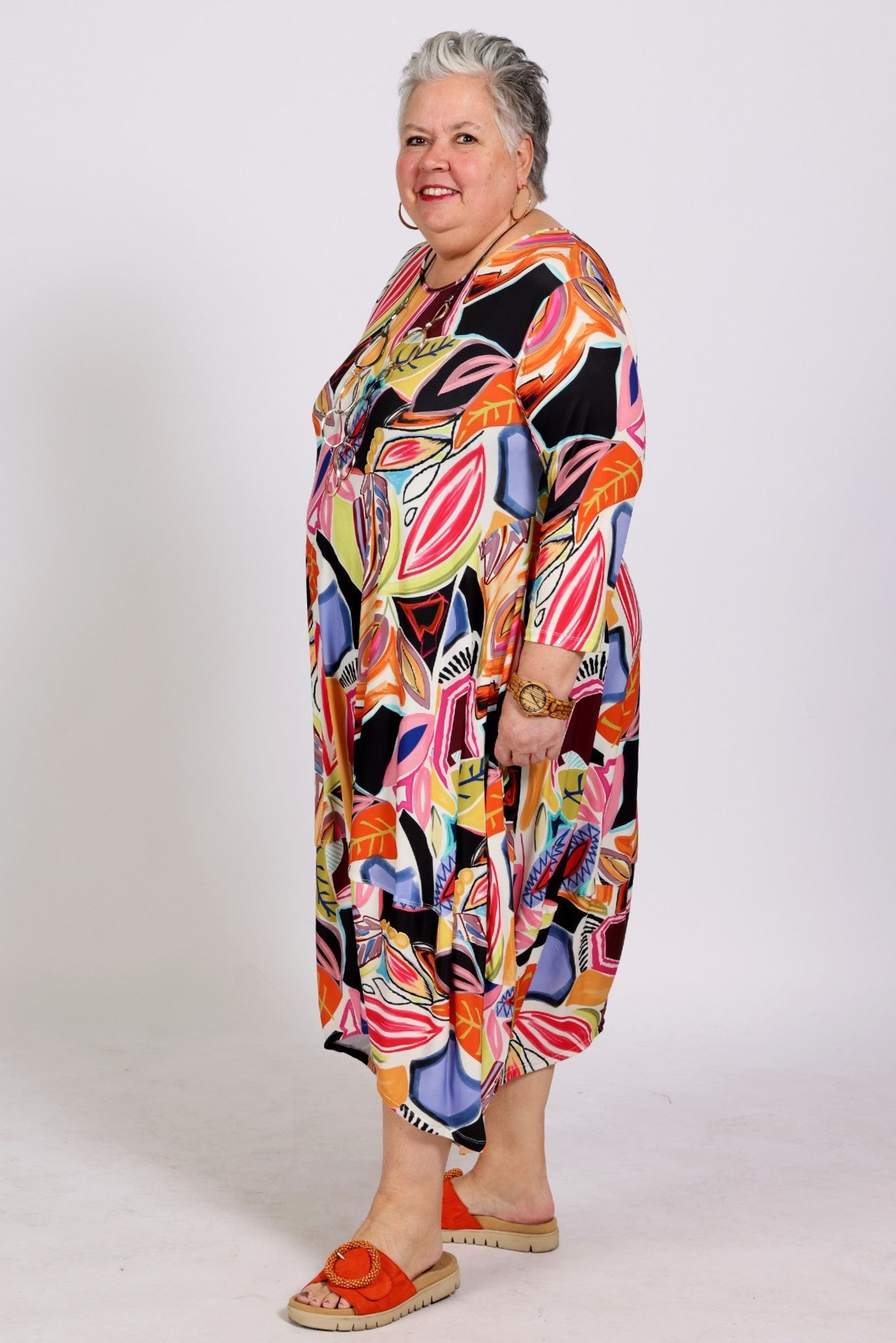 Artistic Graphic Dress Multicolor – Kozan