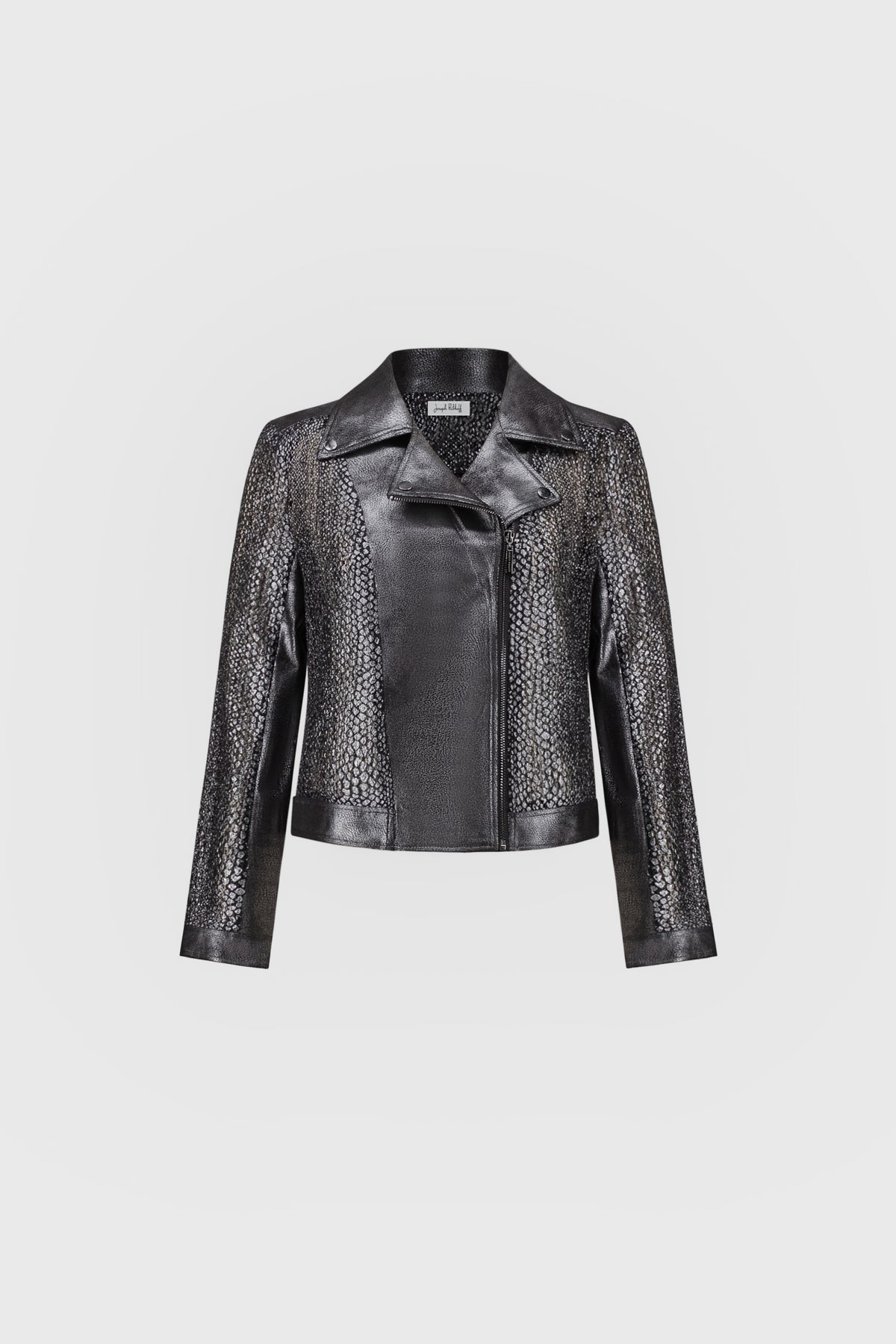 Blouson de moto en faux suède métallisé - Joseph Ribkoff