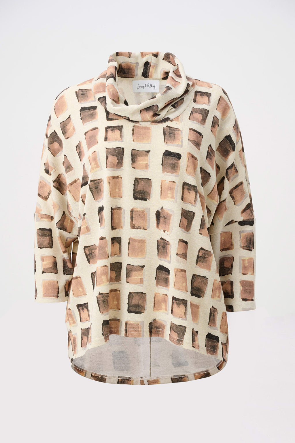 Abstract print Lurex knit boxy tunic - Joseph Ribkoff