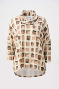 Abstract print Lurex knit boxy tunic - Joseph Ribkoff