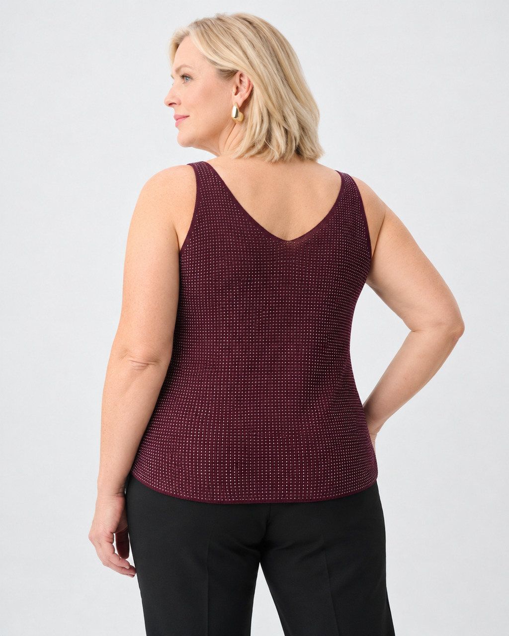 Camisole en tricot métallique avec strass - Joseph Ribkoff