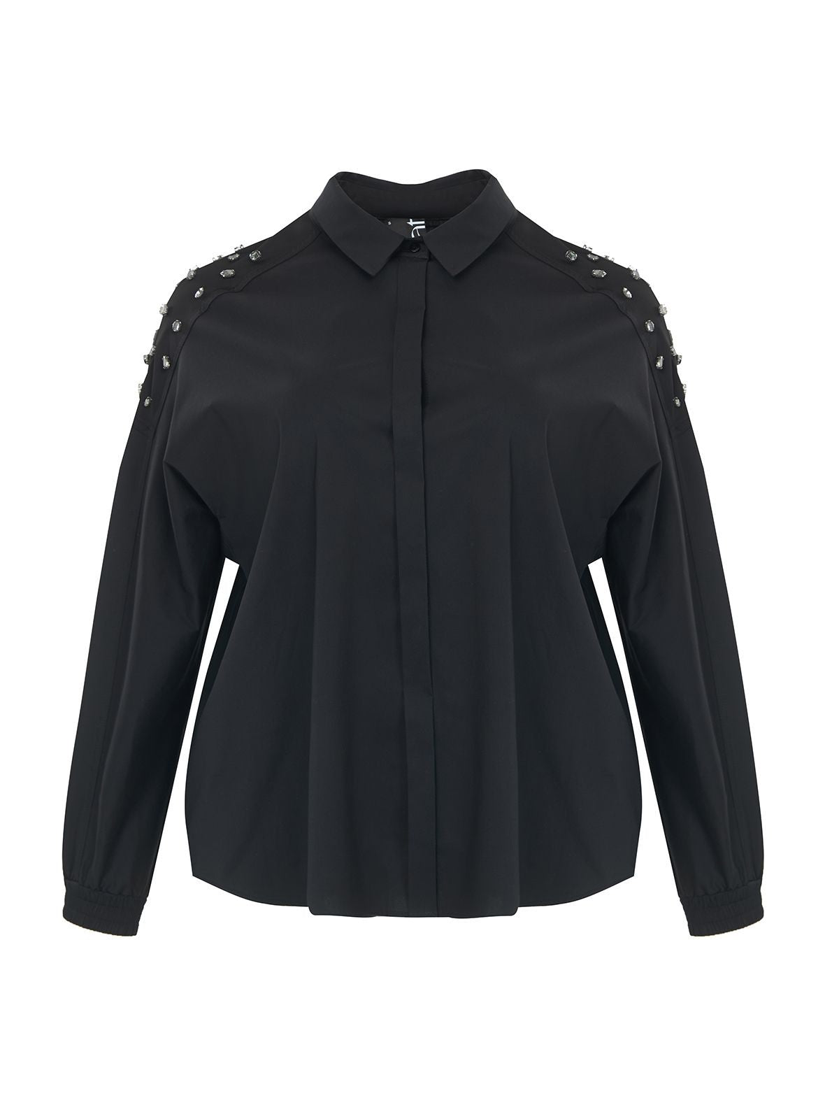 Black shirt with sparkling stones - MAT