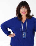 Shimmering royal blue V-neck top - Matte