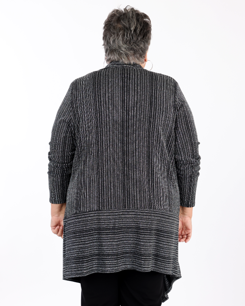 Metallic Open Front Cardigan - Joseph Ribkoff