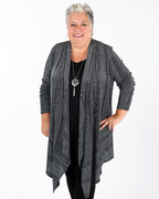 Metallic Open Front Cardigan - Joseph Ribkoff