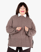 Chandail boxy en laine à col rond - Joseph Ribkoff