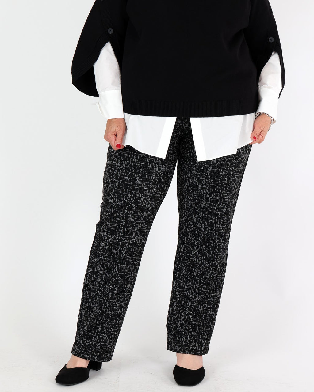 Pantalon droit à enfiler en jacquard abstrait - Joseph Ribkoff