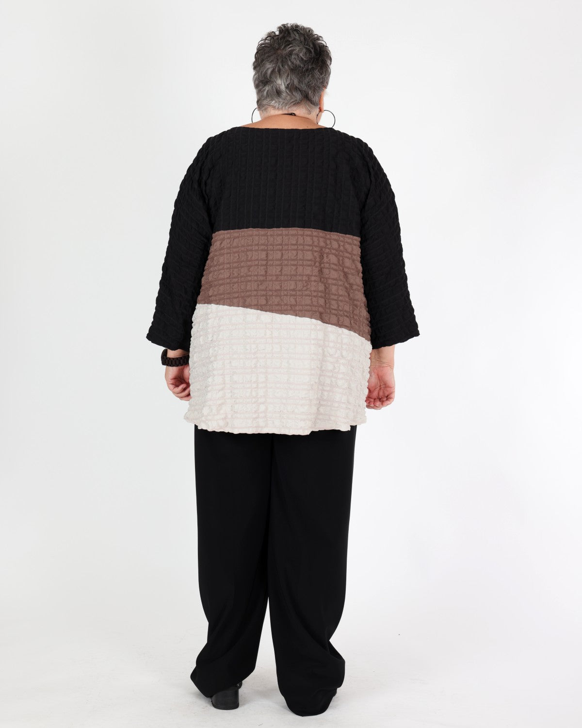 Tunique boxy en jacquard color block - Joseph Ribkoff