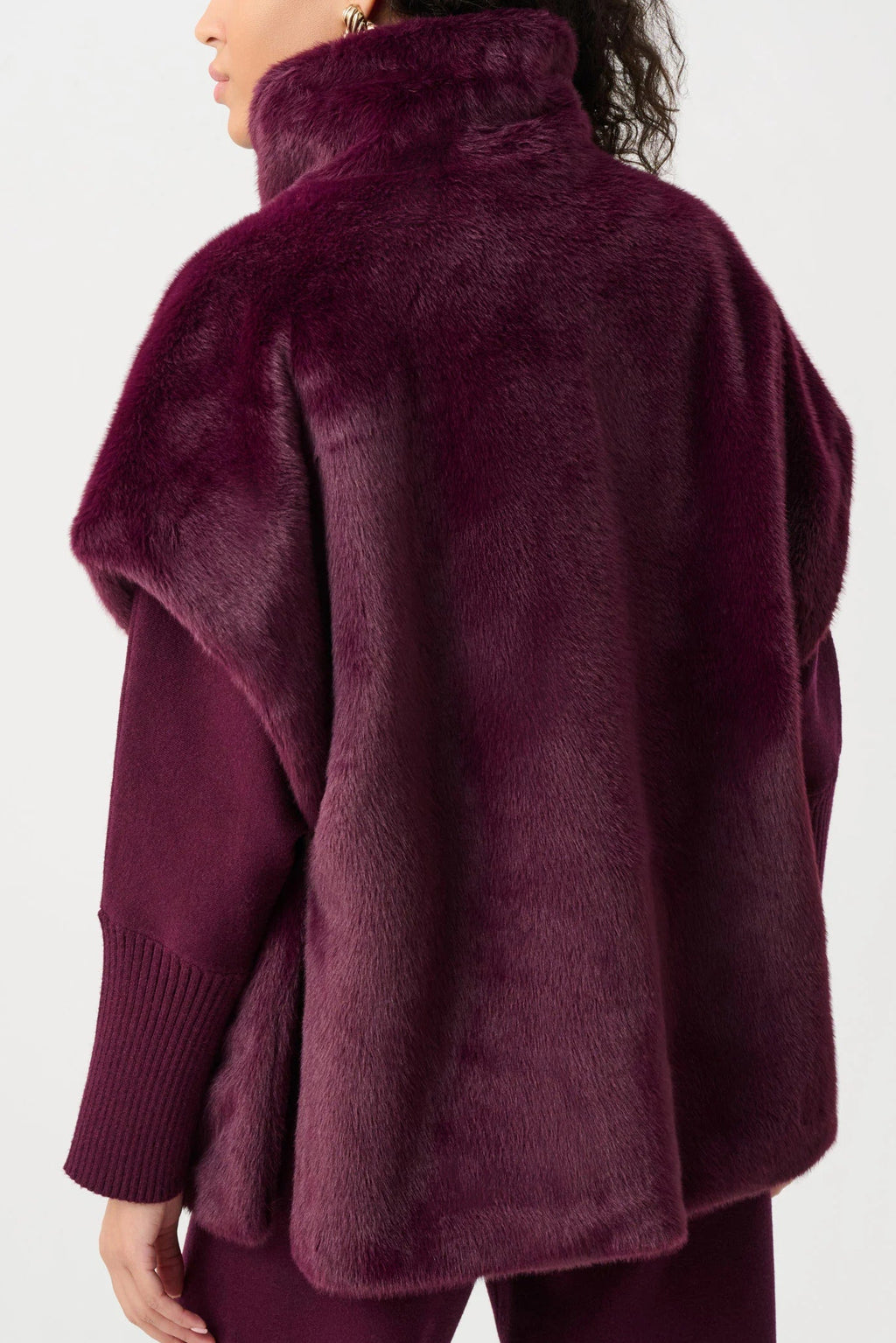 Veste boxy en fausse fourrure à col montant - Joseph Ribkoff
