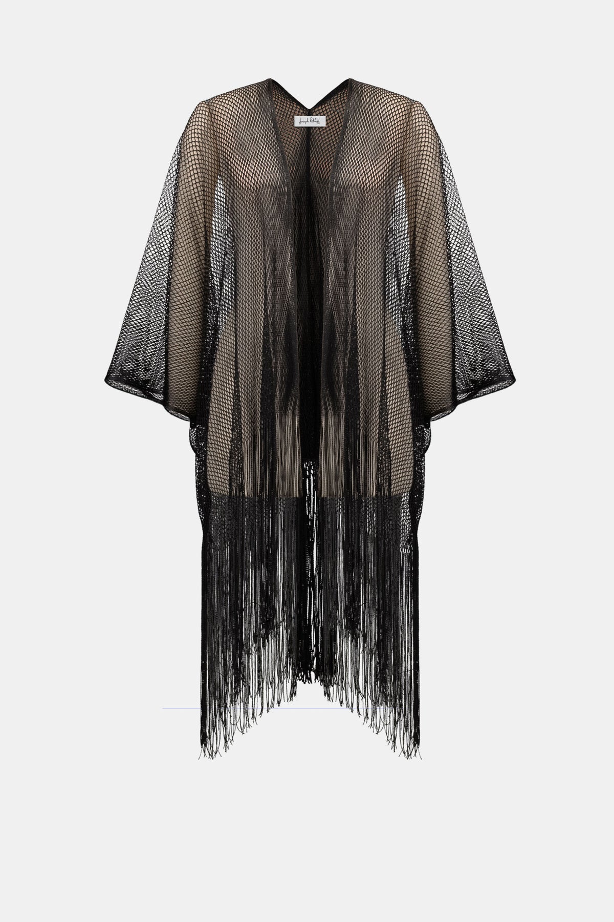 Veste drapée scintillante à franges  - Joseph Ribkoff