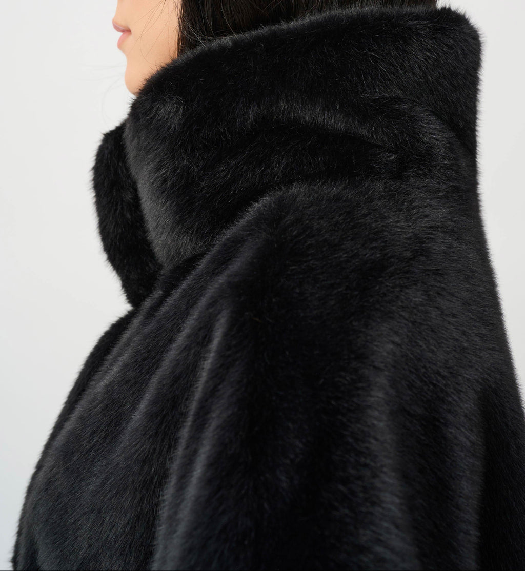 Veste boxy en fausse fourrure à col montant - Joseph Ribkoff