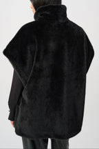 Veste boxy en fausse fourrure à col montant - Joseph Ribkoff