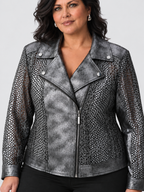 Blouson de moto en faux suède métallisé - Joseph Ribkoff