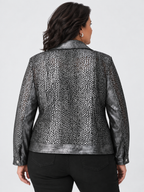 Blouson de moto en faux suède métallisé - Joseph Ribkoff