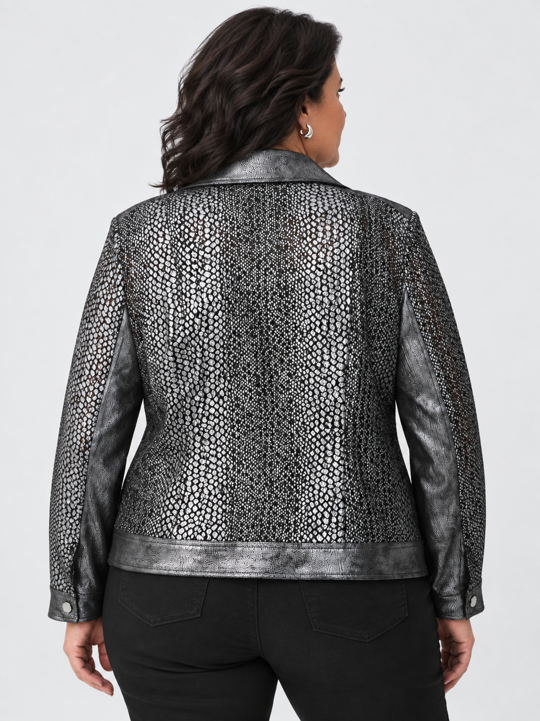 Blouson de moto en faux suède métallisé - Joseph Ribkoff